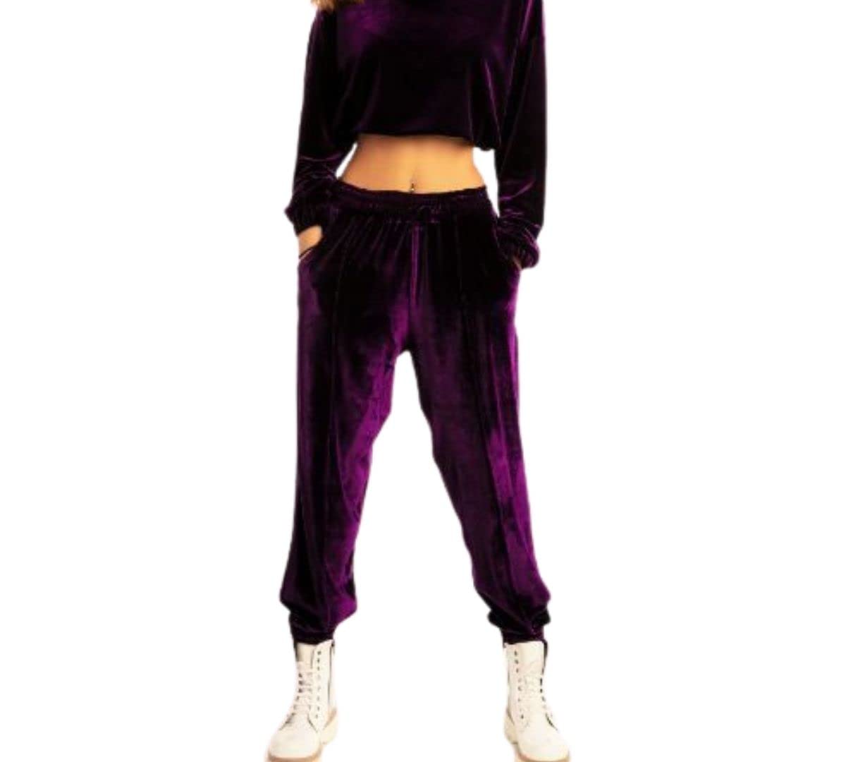 Sweatpants Women's Velvet Joggers Basic Premium Soft Stretch Soft Comfy Sweatpants Loungewear with Pockets