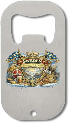 Swedish Viking Heritage and Traditions - Abridor de botellas de acero inoxidable, color plateado