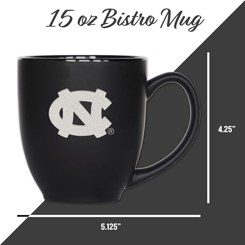 Image of Rico Industries NCAA Primary 15-Oz Personalized Matte Black Bistro Mug - for Hot or Cold Drinks