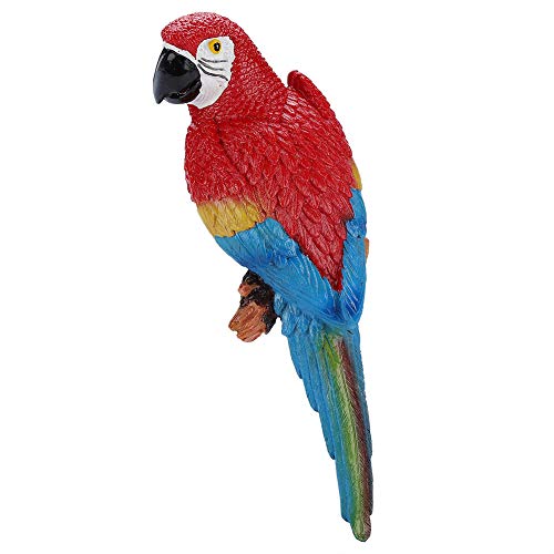 HERCHR Realistic Parrot Sculpture Resin Hanging Parrots Garden Statue Lifelike Bird Figurine Landscape Ornament 12.2×3.9×3.1in Patio Yard Lawn Figurine Birds Animal Outdoor Garden Tree Decor