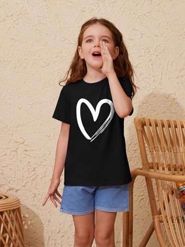 Image of ZDC Girls' Short Sleeve Shirts Kids Crewneck T-Shirts Summer Tops Basic Tees 5-14 Years