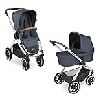 ABC Design Kinderwagen Samba Set - 2in1 Kombikinderwagen für Neugeborene & Babys - Kinderwagen Set inkl. Wickeltasche Urban & Neugeborenen Fußsack - Radfederung & Luftkammerräder - Farbe: lake
