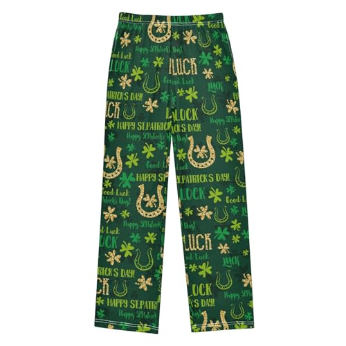 ZZXXB Good Luck Shamrock Boys Long Pants Soft Trousers Elastic Waist Kids Lounge Bottoms with Pockets S-XL
