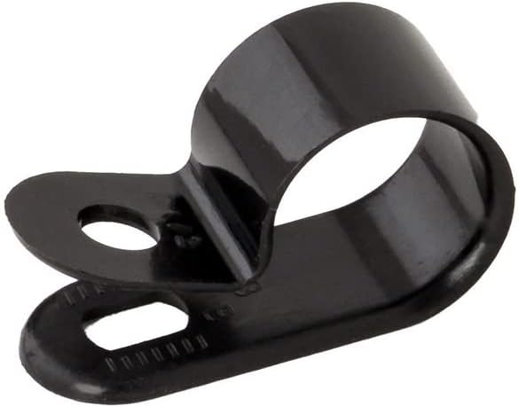 500 pcs 1/2" Inch R-Type Cable Clamps Nylon Black Hose Wire Electrical Ring Loop