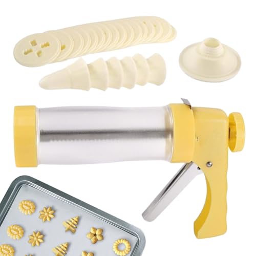 SPRITZ Cookie Press - Macchina per la produzione di biscotti manuali, set di strumenti da forno durevoli con dischi di pattern | Kit di cookie maker per biscotti, pasticceria, topping di cupcake, form