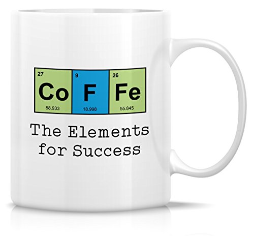 Retreez Funny Mug - Coffee The Elements For Success Chemist Chemistry 11 Oz Ceramic Coffee Mugs - Funny, Sarcasm, Motivational, Inspirational birthday gifts for friends, coworkers, siblings, dad, mom