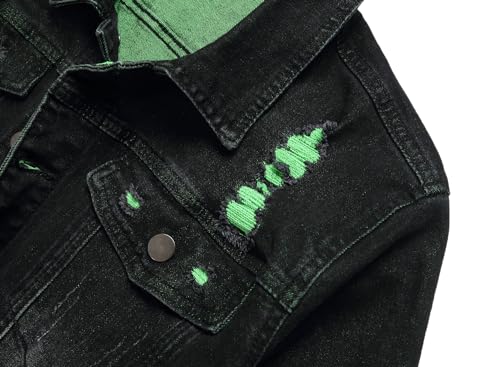 Image of RANMCC Men's Stretch Vintage Washed Long Sleeve Denim Jacket
