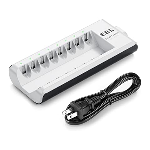 EBL 8-Bay Battery Charger for AA AAA Rechargeable Batteries Cover