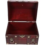Uonlytech Caja de Madera Vintage para Almacenamiento de Joyas con Tapa Cofre del Tesoro Retro para Pendientes Anillos y Pequeños Recuerdos Diseño Clásico Multipropósito