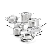 All-Clad D5 5-Ply Stainless Steel Cookware Set – 14-Piece Pots and Pans Set, Induction, Oven Broiler Safe 600F - Includes Frying Pans, Saucepans, Sauté Pan, Stockpot, Professional Cookware – Silver