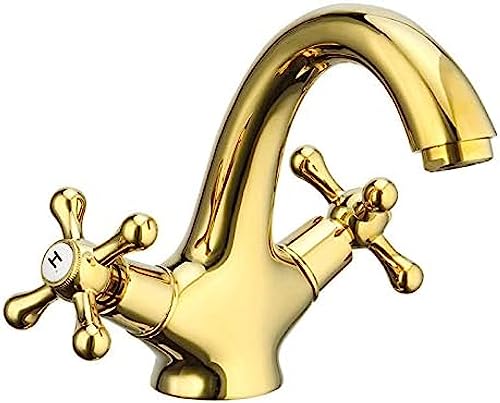 Mélangeur de robinet d'eau d'évier bronze or pour lavabo