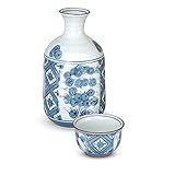 ランチャン(Ranchant) 徳利盃セット マルチ 徳:Φ8x15盃:Φ5.9x3.8cm 染付牡丹 有田焼 日本製