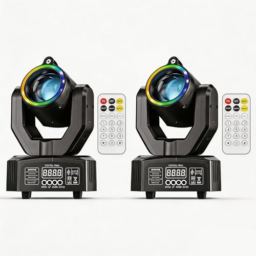 Modalità di Controllo Intelligenti e Telecomando： Questa luce da discoteca supporta 5 modalità di funzionamento: DMX512 (13 canali), auto-esecuzione, controllo sonoro, master-slave e telecomando. Facile da usare per i principianti, offre anche una grande libertà di creazione per i DJ professionisti, senza bisogno di controller professionali grazie ai programmi integrati.