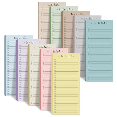 Image of Censen 10 Pack 500 Sheets to Do List Notes Daily Checklist Notepad with 50 Sheets Undated Memo Pad Color Block Shopping List Weekly Plan Notepad Organizer Planners(Light Morandi,Lined) | Note Book 503 Sheets Colorful Memo Pad Office School Supplies Planner Shopping Weekly Plan Task Organizer Tear-off Design
