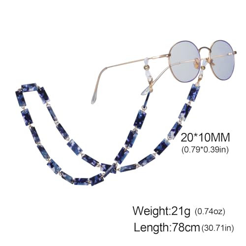 Image of kkjoy Acrylic Glasses Chain Colourful Squares Beach Holidays Sunglasses Holder Strap Eyeglass Lanyards for Women Men