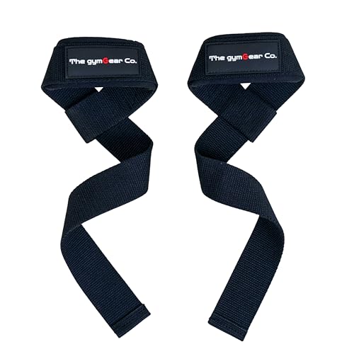 Image of The gymGear Co. Weight Lifting Straps for Gym, Powerlifting, Strength Training | For Men & Women for Fitness and Workout (Black)