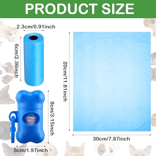 Image of Skyygemm 192 Sets Dog Poop Waste Bags with 192 Dog Poop Bag with Dispenser Bulk Pet Waste Disposal Bag Puppy Pet Supplies for Walking Travel Outdoor, Dogs Odorless Leakproof