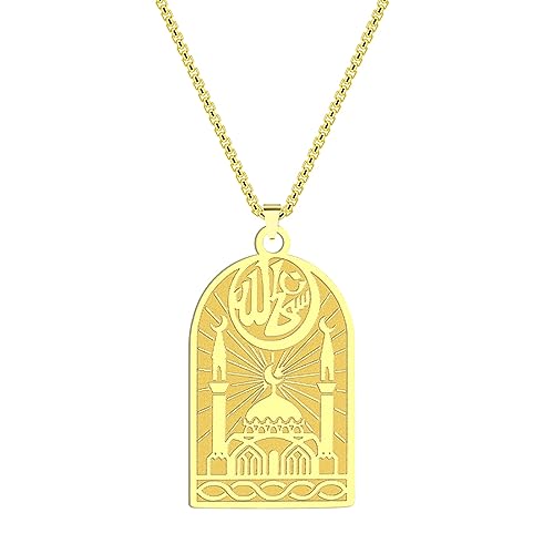 Collier homme ancien musulman avec pendentif arabe et amulette de l'Islam