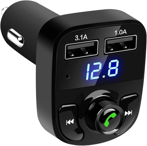 Bluetooth FM Transmitter, New X8 Fast Car Charger,Hands-Free Call Receiver,Universal Car Bluetooth, USB Mobile Charger Port, bluetooth car adapter, Music Player Supports TF Card & USB Disk
