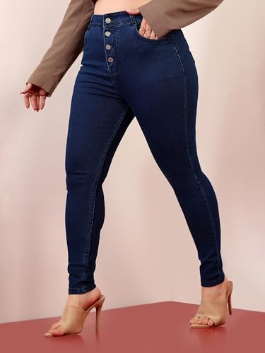 Image of Miss Chase A+ Women's Bootcut High Rise Regular Length Stretchable Denim Jeans