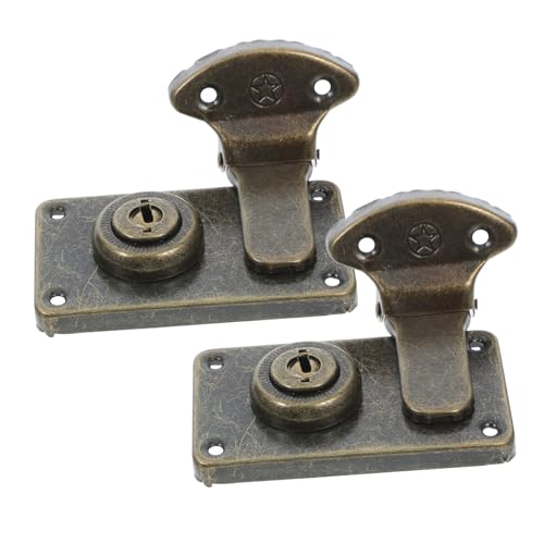 Holibanna Serrure Pour Valise Vintage 2 Pièces Loquet Double Verrouillage En Fer Pour Bagages Et Coffres Design Antique Sécurité Ergonomique Portable