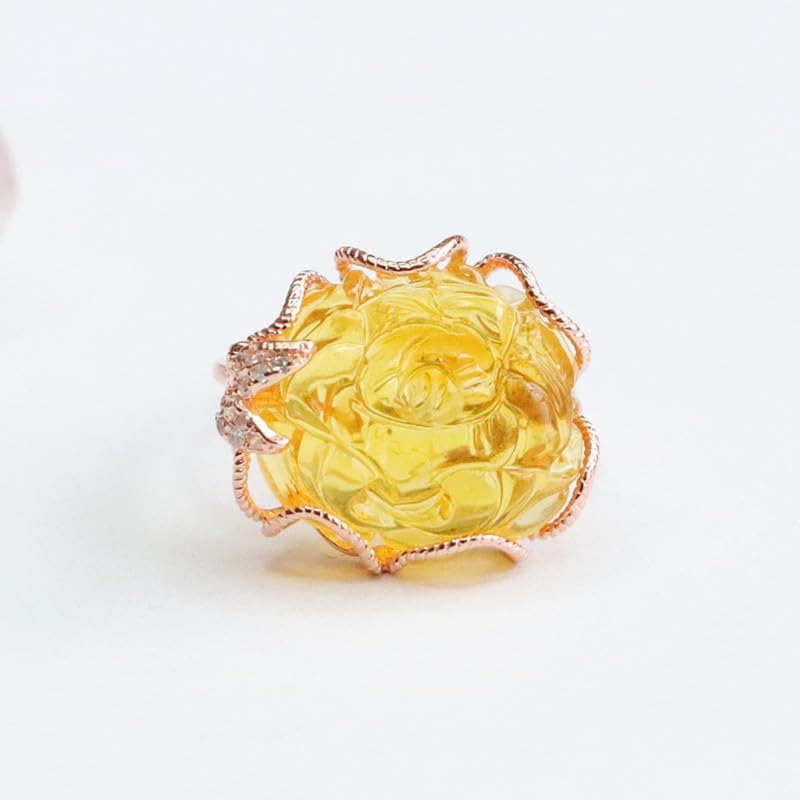 Bagues en argent sterling S925 et pierre cire d'abeille - 6