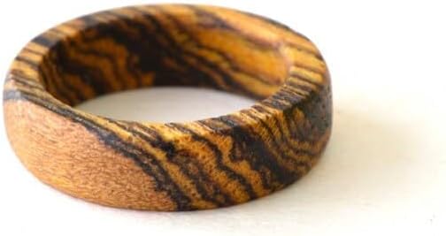 Bocote Wood Ring - Engraved Promise Ring for Couples