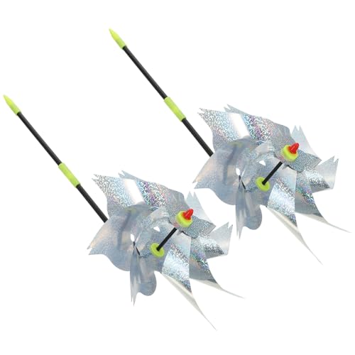 Parliky Mulino a Vento da Giardino 2 Pezzi Argento Girandola Riflettente per Esterni Decorativa 8 Lame Antivento per Spaventare Uccelli Balcone Prato Ragazzo Ragazza