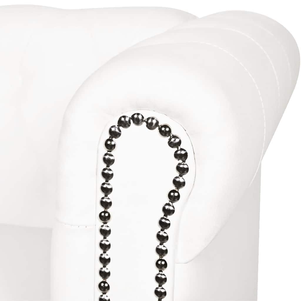 vidaXL Set Divani da 2/3 Posti Persone Ecopelle Bianco Sofà Divanetto Salotto