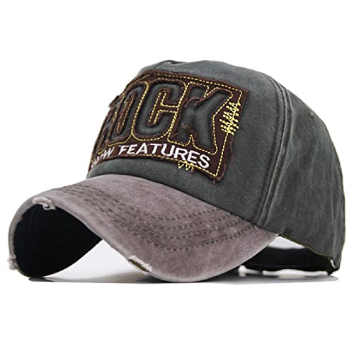 Hombres Gorra de béisbol Snapback Sombreros para mujeres Letra Hueso Lavado Algodón Masculino Papá Sombrero Hombres Gorra, Verde café., Talla única