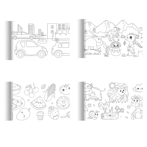 4 Stück 300x30cm Malrolle für Kinder Tisch Familie Schule