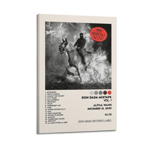 TWERGWG Alpha Wann Poster d'album de musique - Impression sur toile - Impression artistique vintage - Peinture décorative pour salon, chambre à coucher - 40 x 60 cm - Style cadre