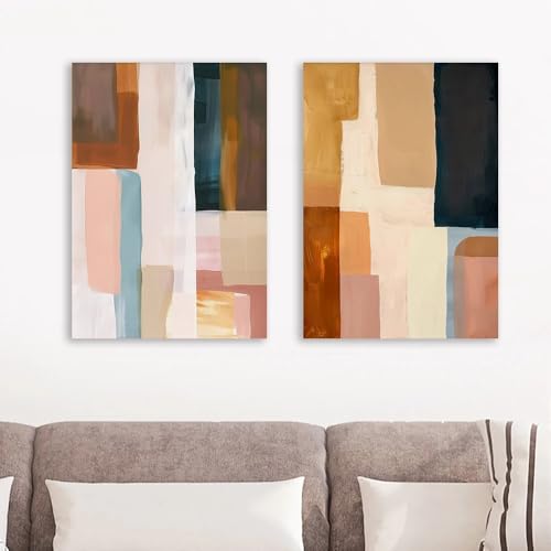 Art mural abstrait sur toile GOSRD grand format 70x100 cm 2 pièces