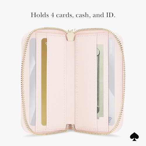 Image of kate spade new york Devin Zip Magnetic Wallet /Card Holder - Compatible with MagSafe Phones and Cases - Chalk Pink