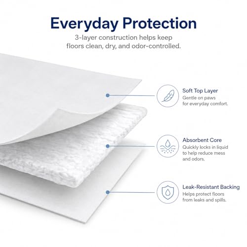 Image of RAINFLOW Dog Pee Pads, Puppy Training Pads 50 PCS, Disposable Absorbent