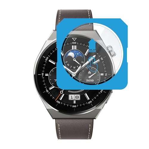 Teknoft Huawei Watch GT3 Pro 46mm için 2'li Paket (2 Adet) Kolay Kurulum Otomatik Hizalama Aparatlı Şeffaf 9H Sertliğinde Gerçek Temperli Cam Ekran Koruyucu