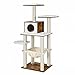 FEANDREA Albero per Gatti, Tiragraffi 138cm di Legno, Marrone Vintage PCT164X01
