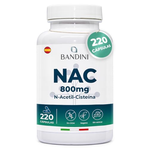 Bandini® NAC N-Acetilcisteína | 800 mg - 220 Cápsulas | Más de 7 Meses de Suministro |...