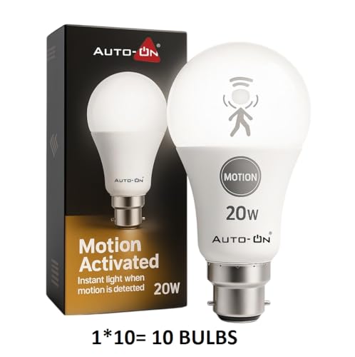 Image of Auto-ON Motion Sensor LED Bulb (20W) (Automatic ON /OFF) (Works both during Day /Night) (Only Motion Sensing) (One Year Warranty) - Cool White- Pack of 10