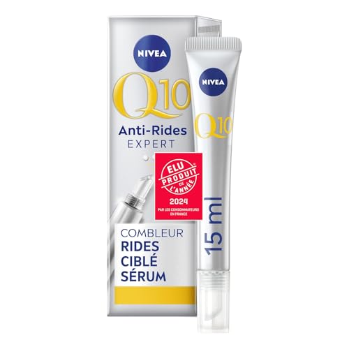 NIVEA Q10 Anti-Rides Expert - Soin Combleur De Rides Ciblé - Front, Yeux, Lèvres, Menton - Raffermit - Efficace En 5 min - Q10 & Peptides De Bioxifill - Tous Types De Peaux - 15 ml