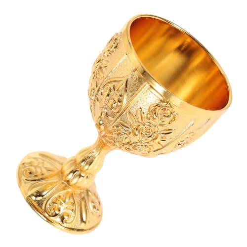 LOLIPPYY Cáliz Vintage de Metal Dorado Resistente Copa Medieval para Fiesta Decoración Hogar Europeo Elegante y Artístico