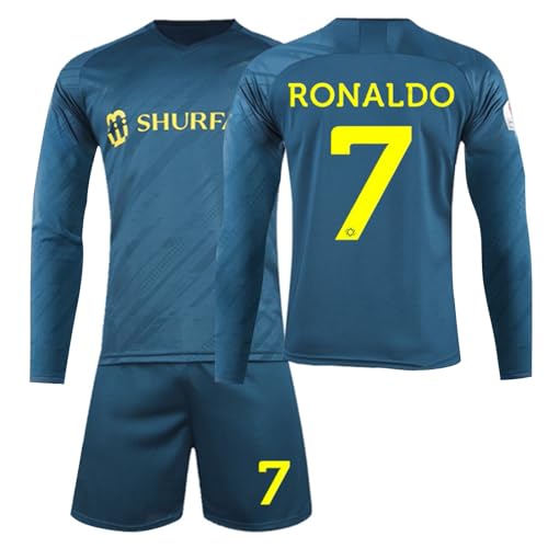 Al NASSR FC Ro-nal-do Football Kit for Kids and Aldult, 2023 2024 Home Away No.7 Soccer Jerseys Football Strips Football Kits Shirt Shorts and Sock Birthday Gifts for Mens and Boys