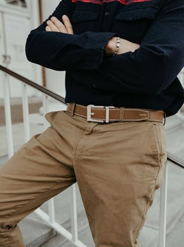 Image of CHAOREN Leather Ratchet Belt Men - Mens Belts Casual Accessories for Every Occasion (35mm)