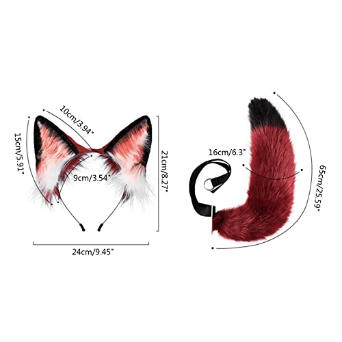 Serre-tête oreilles de loup confortable et queue pour déguisement rapide