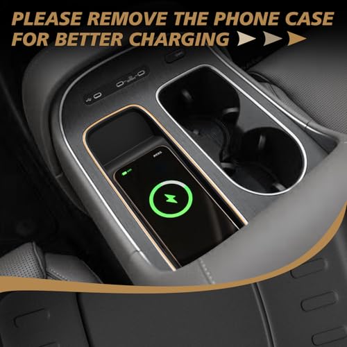 Image of Muslogy Center Console Inserts Compatible with 2026 Hyundai Palisade Accessories Center Console Wireless Charger Protective Mat Liner Anti-Slip Silicone Phone Charge Area Charging Protection