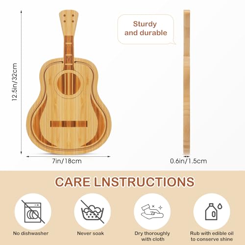 Tabla de Cortar en Forma de Guitarra de Bambú 32x18 cm miniatura 2
