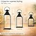 Decorative Metal Lanterns Indoor Outdoor, Set of 3 Farmhouse Lantern Holders Without Candles for Porch, Patio, Fireplace, Floor, Wedding & Holiday Table Centerpiece (Black, 20