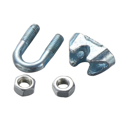 Veemoon 24-Piece Zinc-Galvanized Steel Wire Rope Clip Set Malleable Cable Clamps for Heavy-Duty Use Non-Rust Wire Rope Cable Fasteners for Tent and Clotheslines