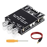 Cozychord ZK-1002T Bluetooth 5.0 Stereo Amplifier Board, 200W HiFi 2.0 Channel Mini Audio Amp Module with Treble & Bass Control, AUX Input, DC 12V-24V for DIY Speakers,Home Audio