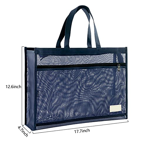 Image of Art Portfolio Bag 18 x 12 Inch, Poster Storage Bag with Handle and Zipper Organizer Transparent Bag for Posters Board, Painting Book, Bulletin Boards, Watercolor Sketchbook